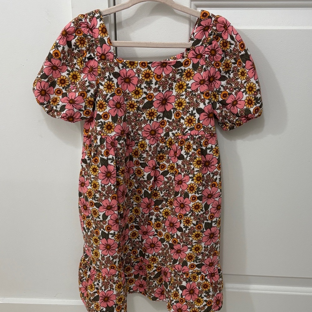 Cat & Jack Pink and Brown Floral Kids Dress